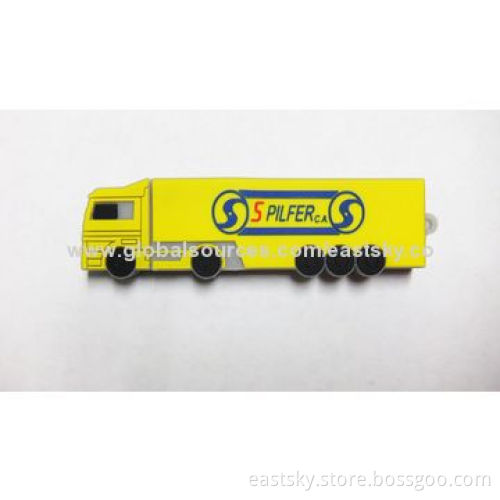 Custom Truck-shaped USB Flash Drive, Made of Soft PVC Material, OEM Orders are Welcome